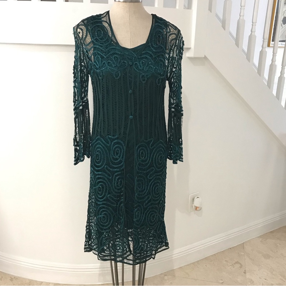 Elegant Teal Lace Dress